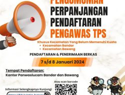 Pendaftaran PTPS Bawaslu Batang Diperpanjang hingga 8 Januari